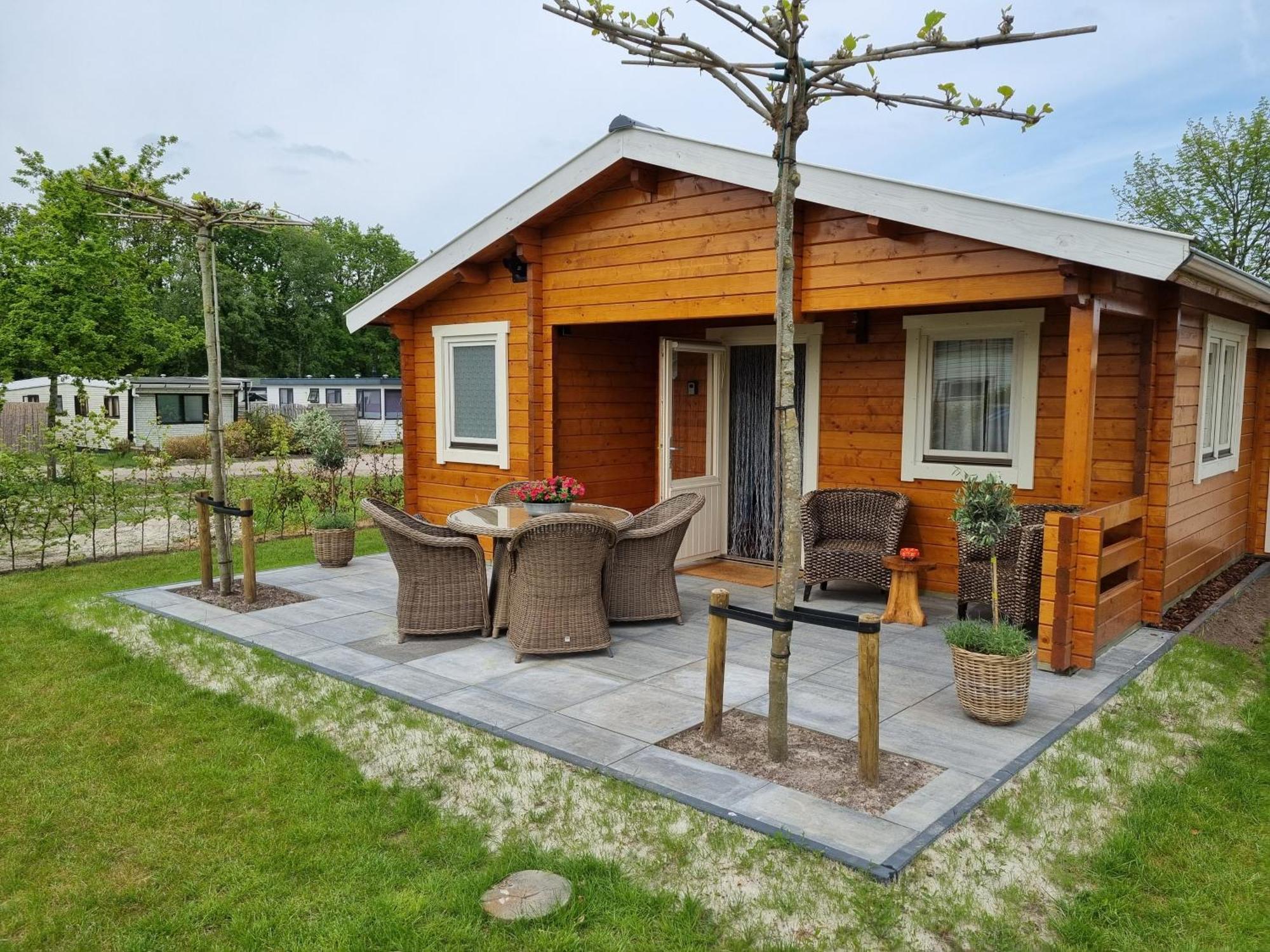 Nieuw - Luxe Blokhut Chalet In Bosrijke Omgeving Anloo Exteriör bild